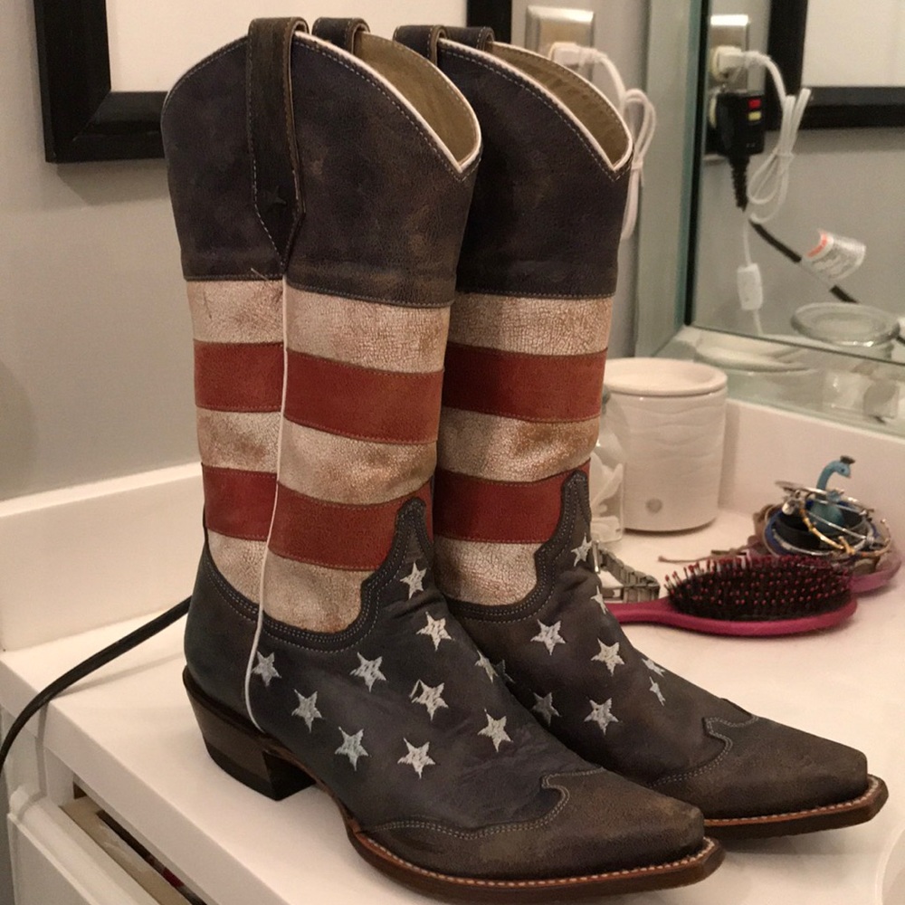 Women’s Roper Genuine Leather American Flag size 8